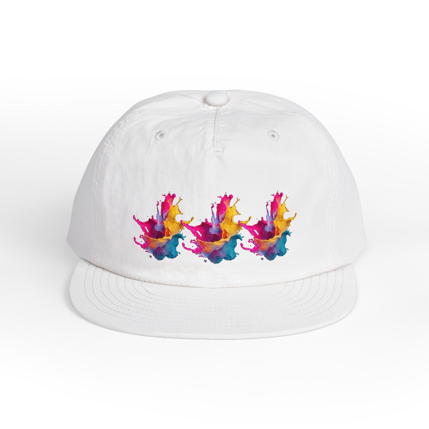Surf Cap — Colorful Watercolor Wave Snapback Hat