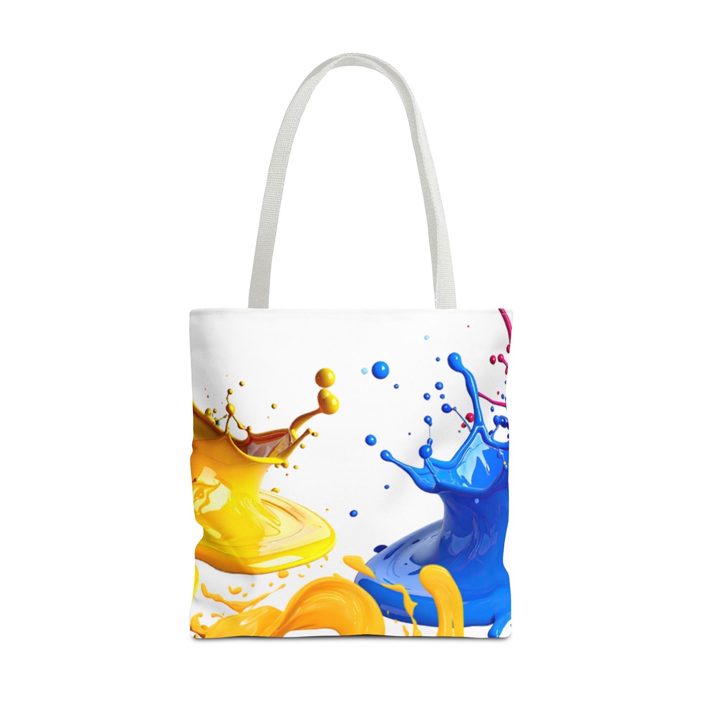 Color Splash Tote Bag – Vibrant Blue & Yellow Paint Splash All-Over Print