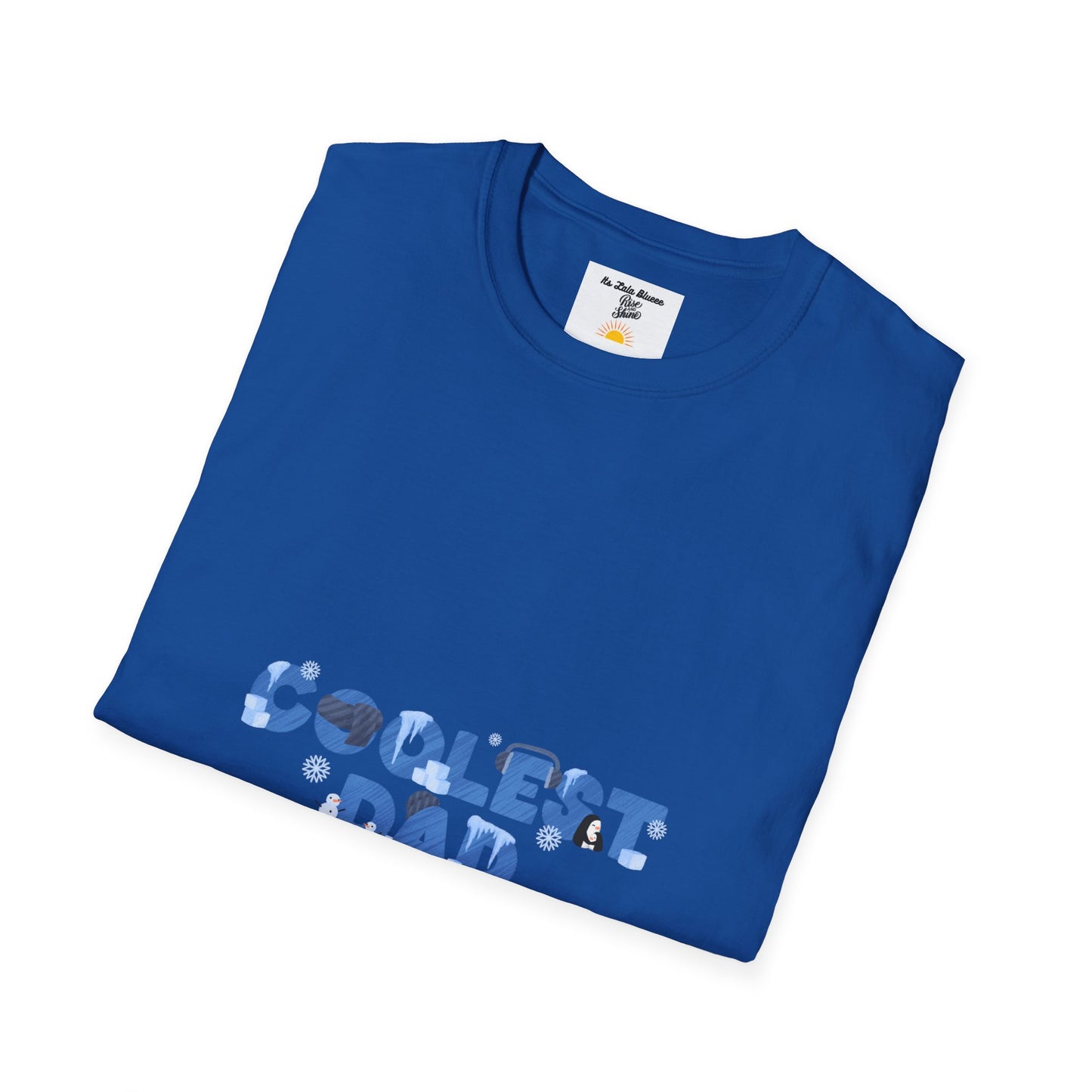 Coolest Dad T-Shirt — Blue Pattern "Coolest Dad" Graphic Tee