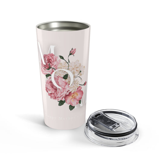 20oz Floral Tumbler – Pink Peony Insulated Travel Cup