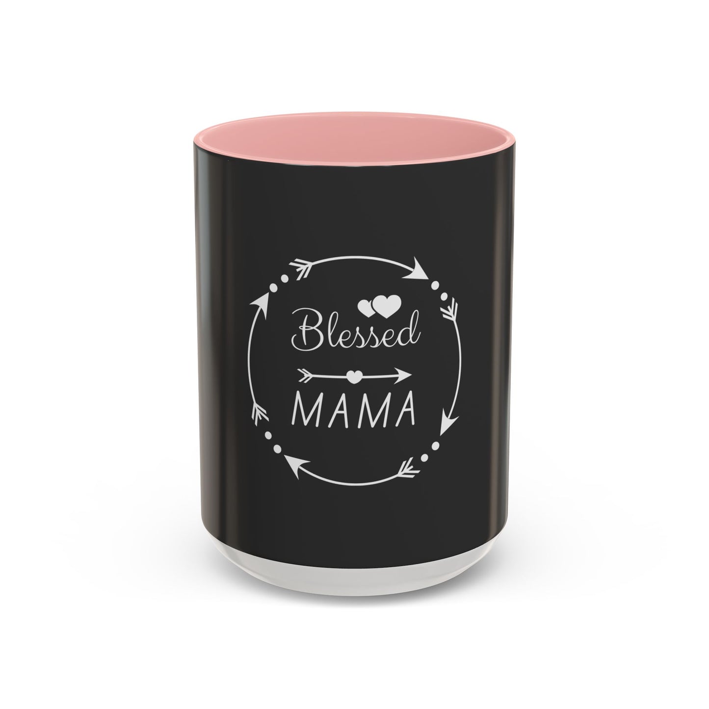 Blessed Mama Accent Coffee Mug – Black 11/15oz Gift for Moms