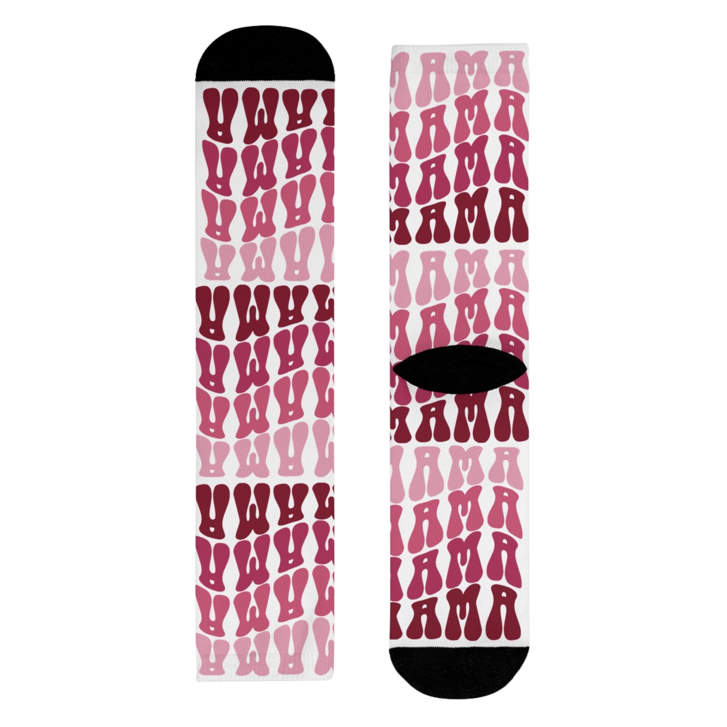 Pink Tie-Dye Crew Socks – Sublimated Patterned Socks