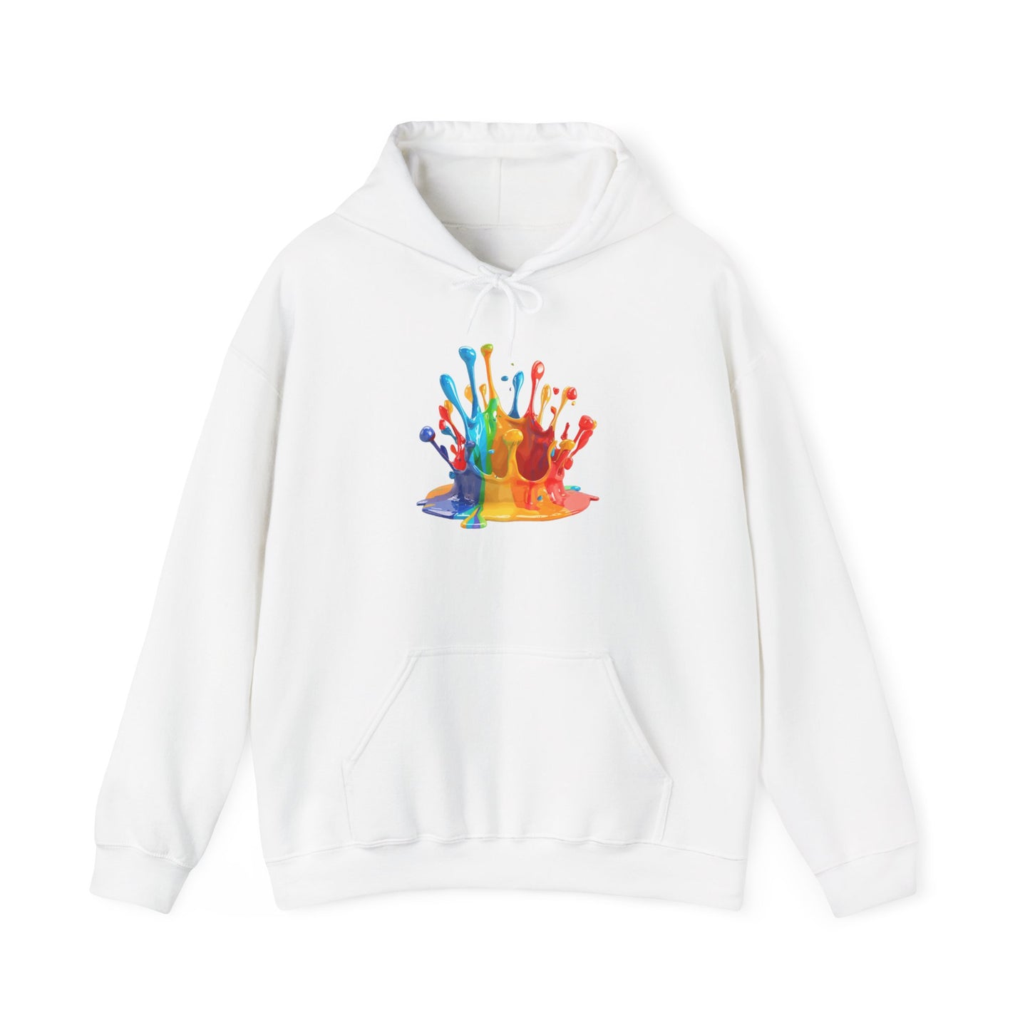 Color Splash Crown Hoodie – Rainbow Paint Crown Graphic Sweatshirt