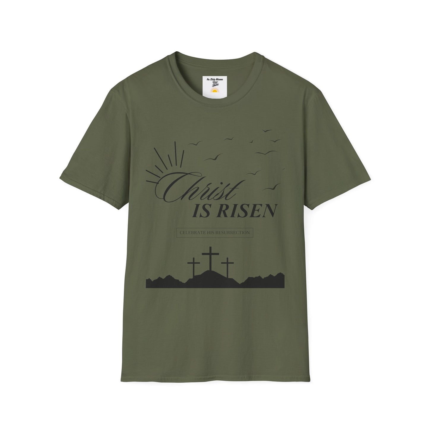 Christ Is Risen T-Shirt — Easter Christian Faith Tee with Crosses