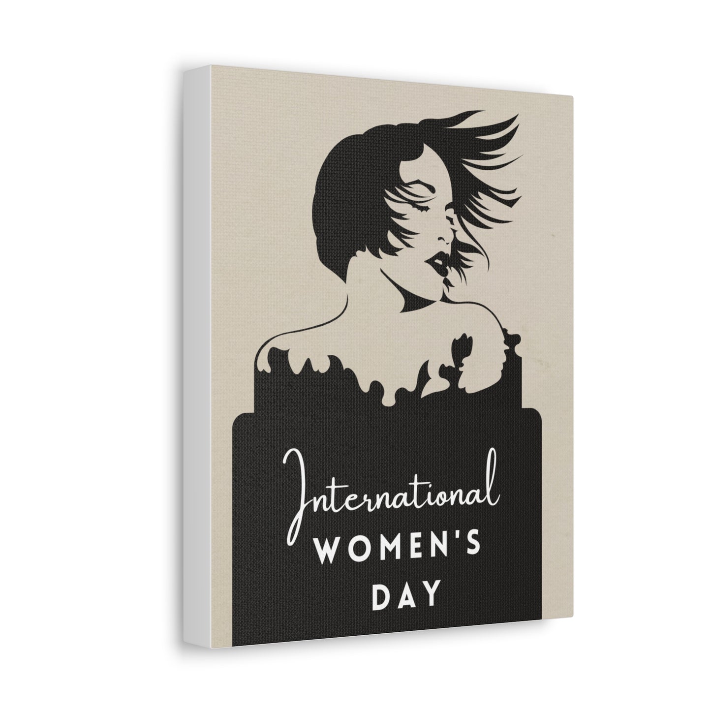 International Women’s Day Canvas Wall Art — Feminine Silhouette Stretched Canvas