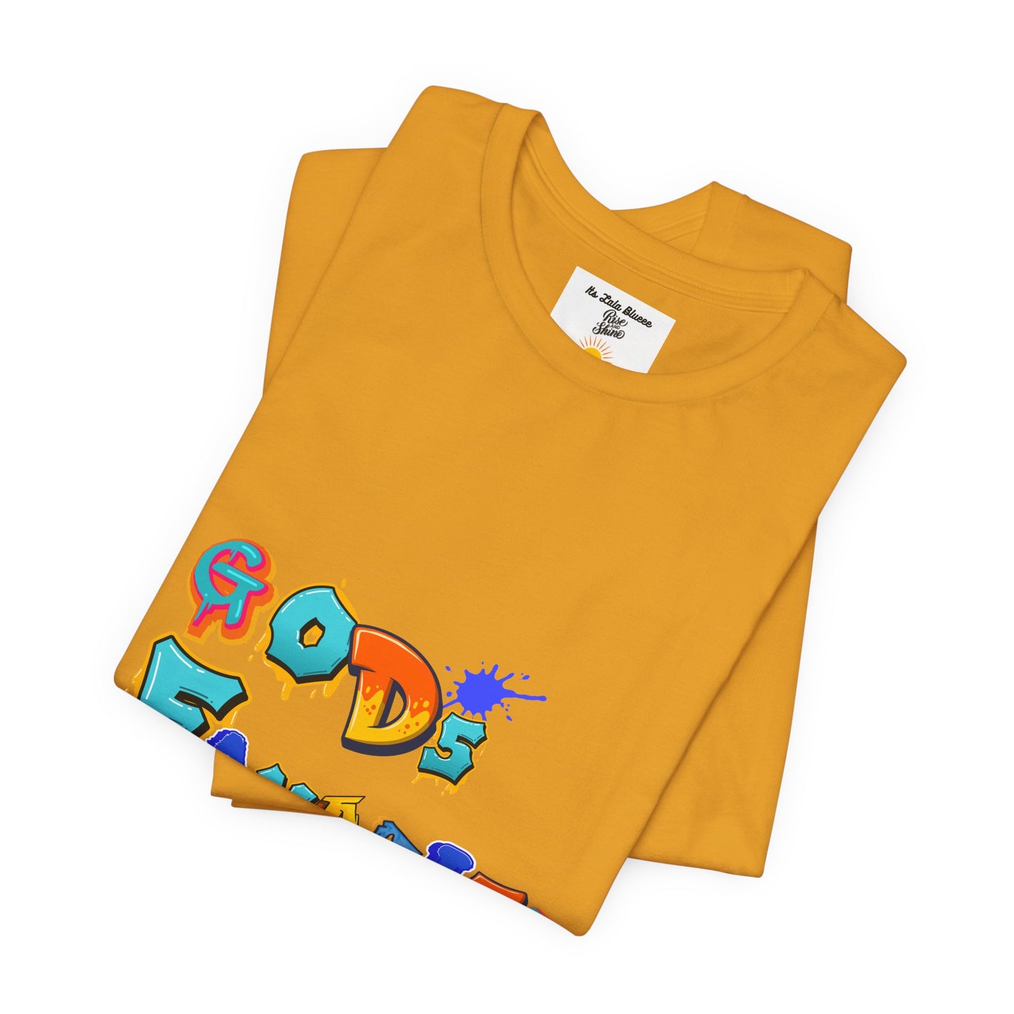 God's Favorite Graphic Tee — Colorful Handwritten Faith Shirt