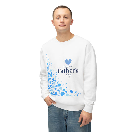Father's Day Crewneck Sweatshirt – Blue Heart Happy Father's Day Design