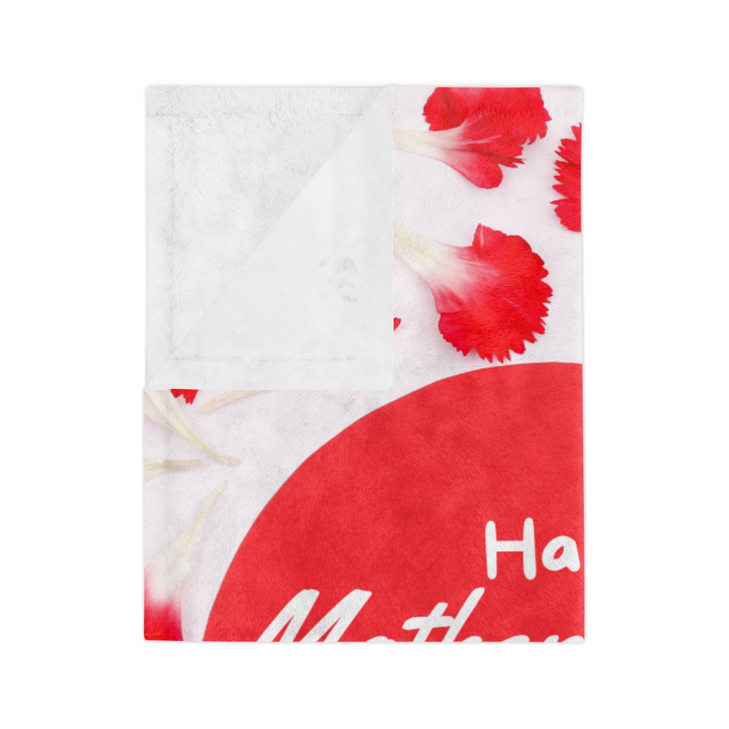 Happy Mother's Day Velveteen Blanket — Red Carnation Microfiber Throw