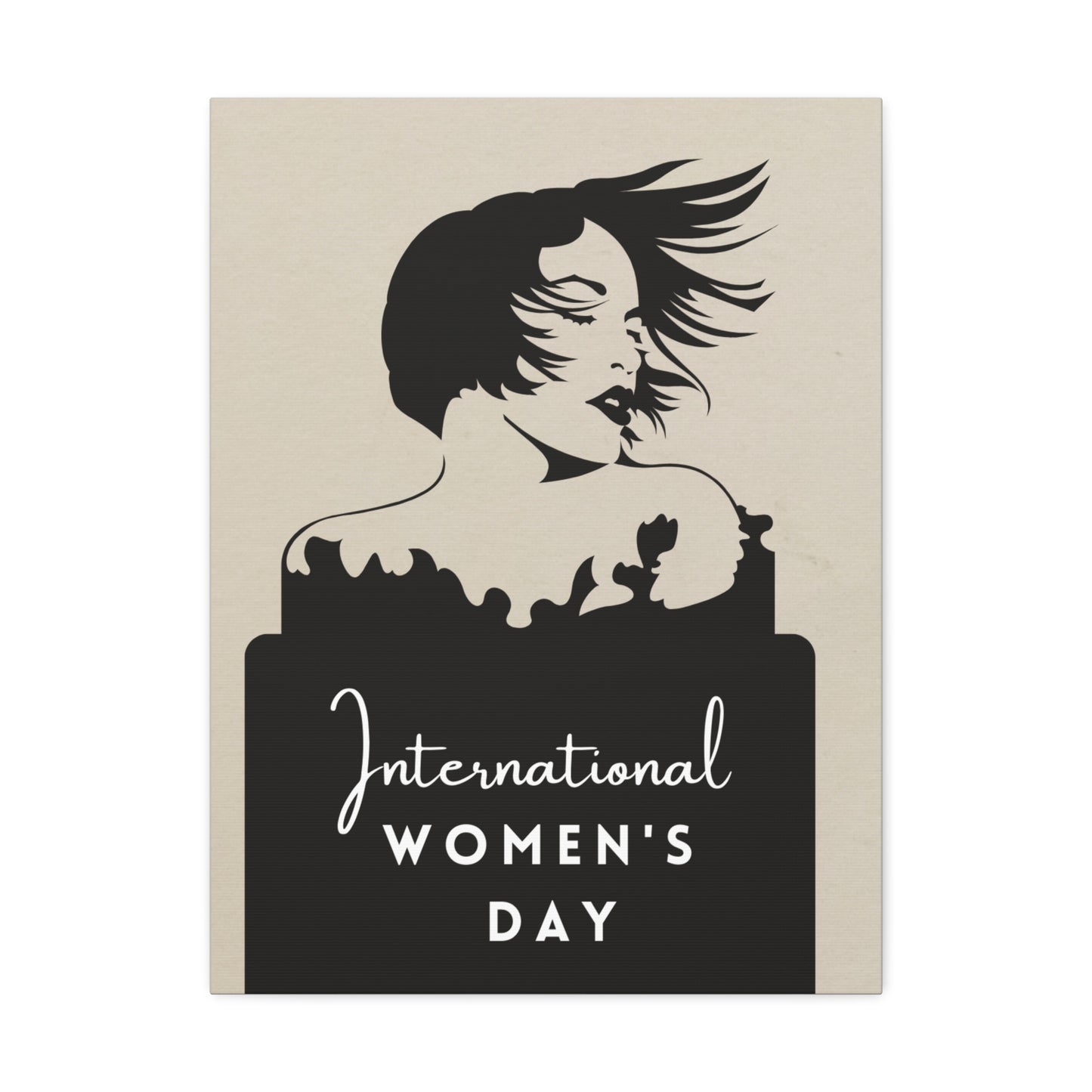 International Women’s Day Canvas Wall Art — Feminine Silhouette Stretched Canvas