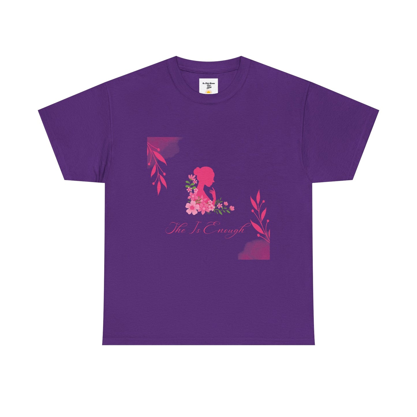Floral Silhouette Tee — "She Is Enough" Inspirational Women's Shirt