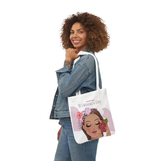 Tote Bag — "International Woman's Day" Floral Portrait Canvas Tote