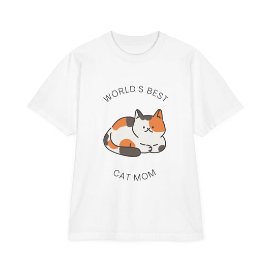 World's Best Cat Mom T-Shirt — Cute Calico Cat Graphic Tee for Cat Lovers