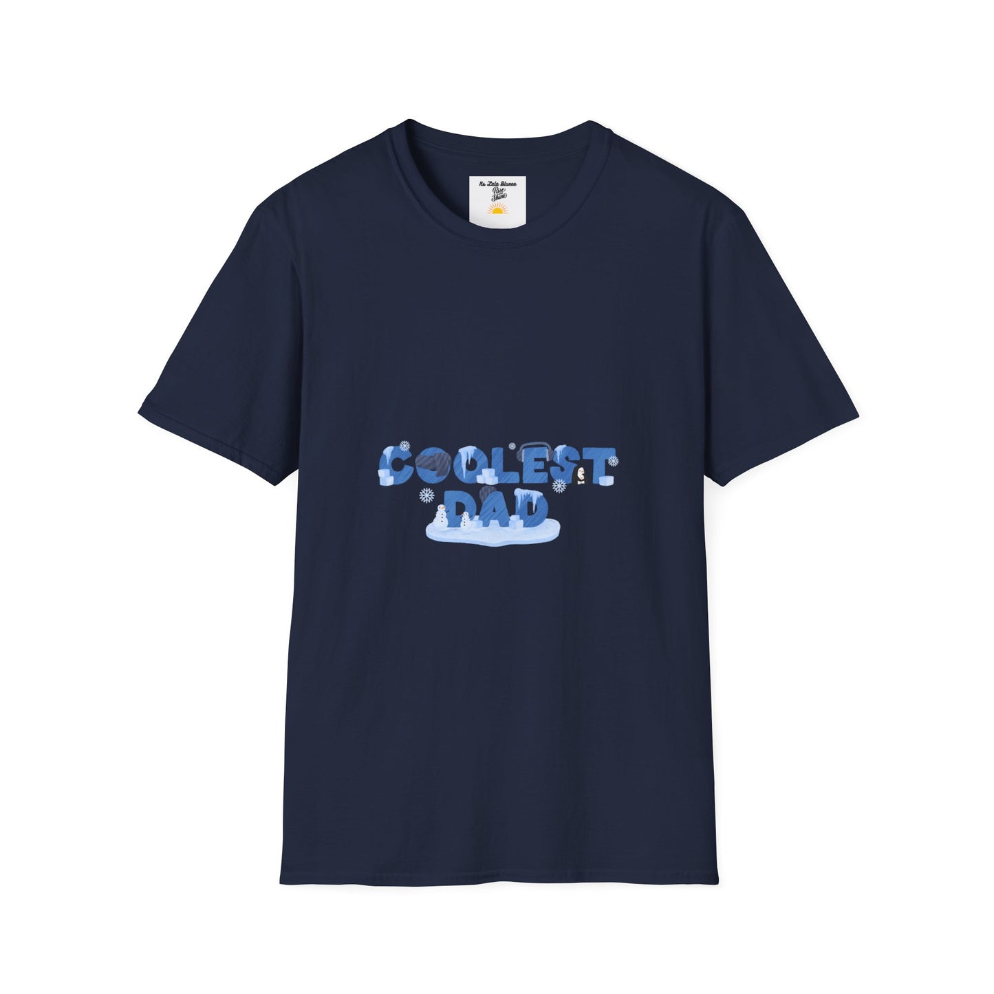Coolest Dad T-Shirt — Blue Pattern "Coolest Dad" Graphic Tee