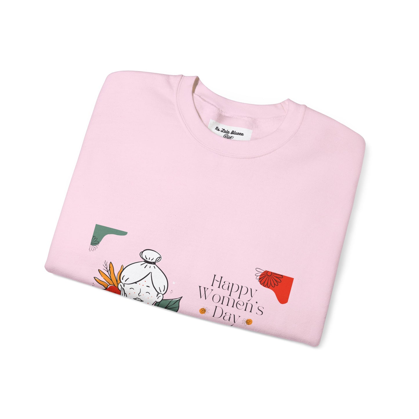 Crewneck Sweatshirt — "Happy Women's Day" Floral Line Art