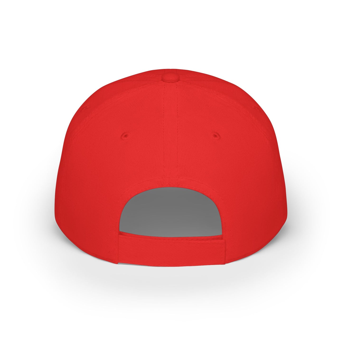 Queen Crown Baseball Cap — Red Low Profile Hat with Gold "QUEEN" Text