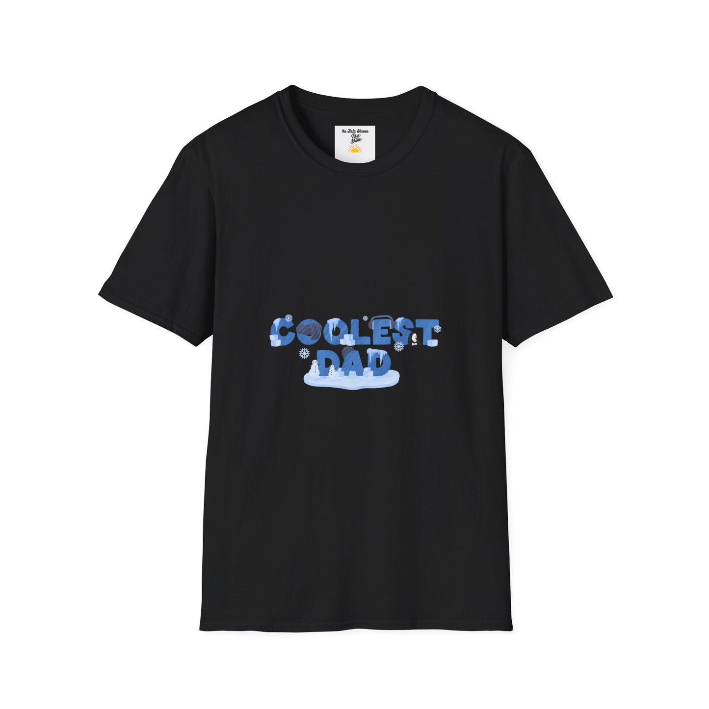 Coolest Dad T-Shirt — Blue Pattern "Coolest Dad" Graphic Tee