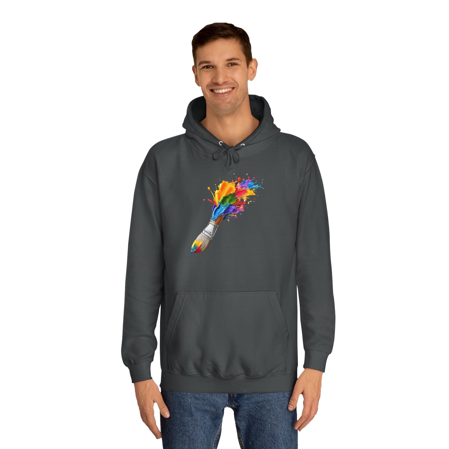Artist Paintbrush Hoodie — Color Splash Creative Sweatshirt