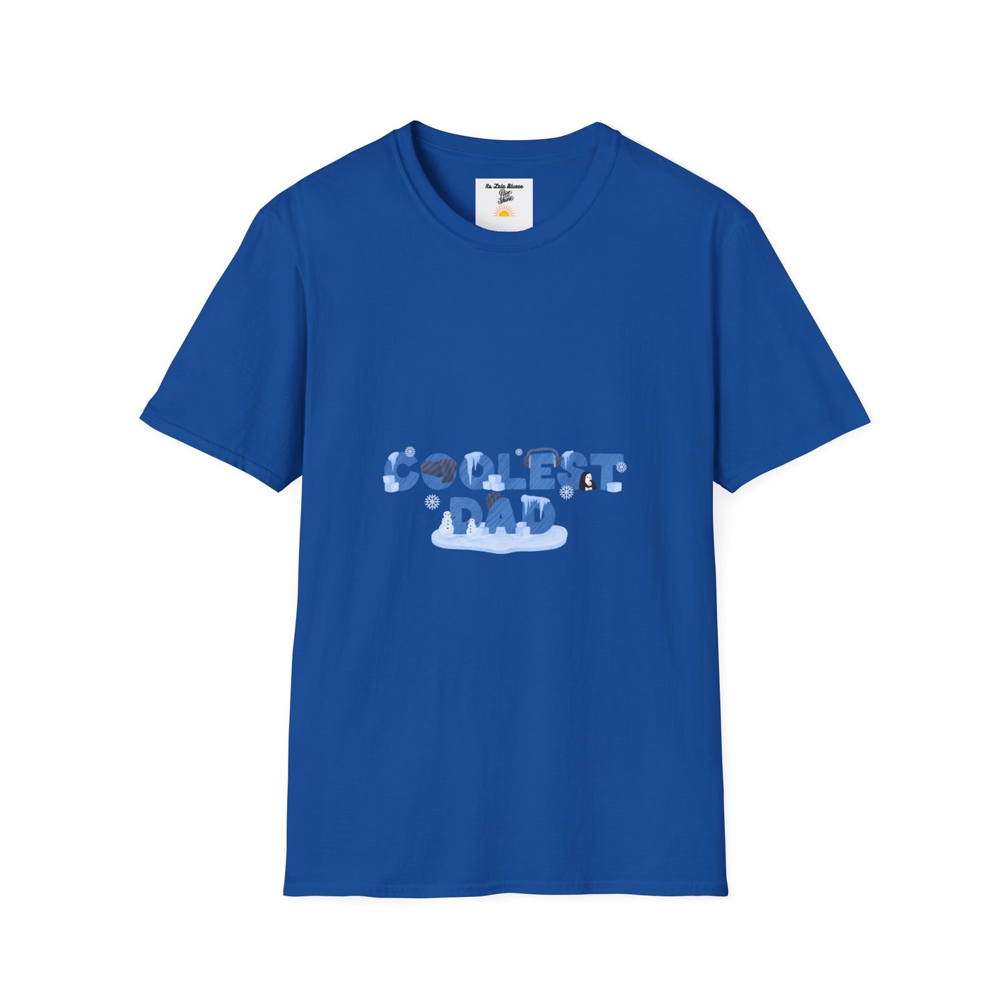 Coolest Dad T-Shirt — Blue Pattern "Coolest Dad" Graphic Tee