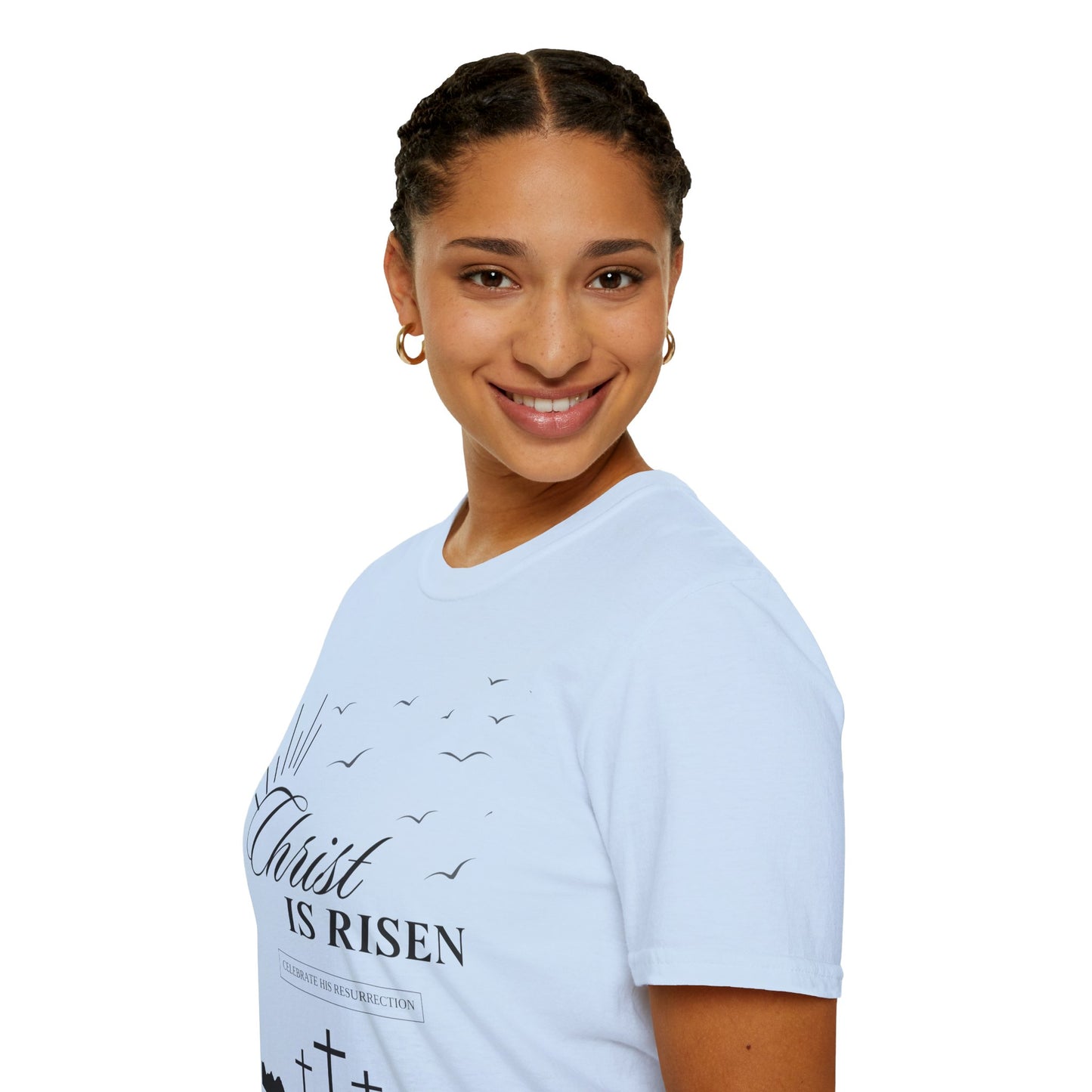 Christ Is Risen T-Shirt — Easter Christian Faith Tee with Crosses