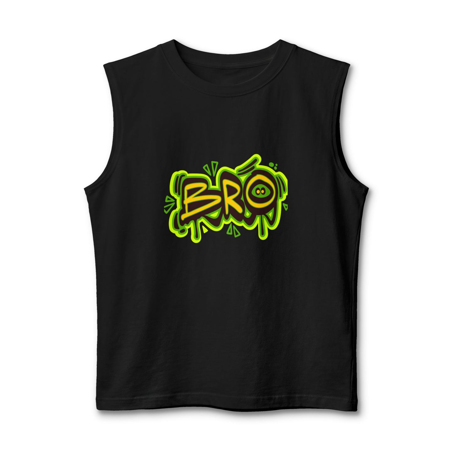 Bro Graffiti Muscle Tank — Neon Streetwear Sleeveless Tee