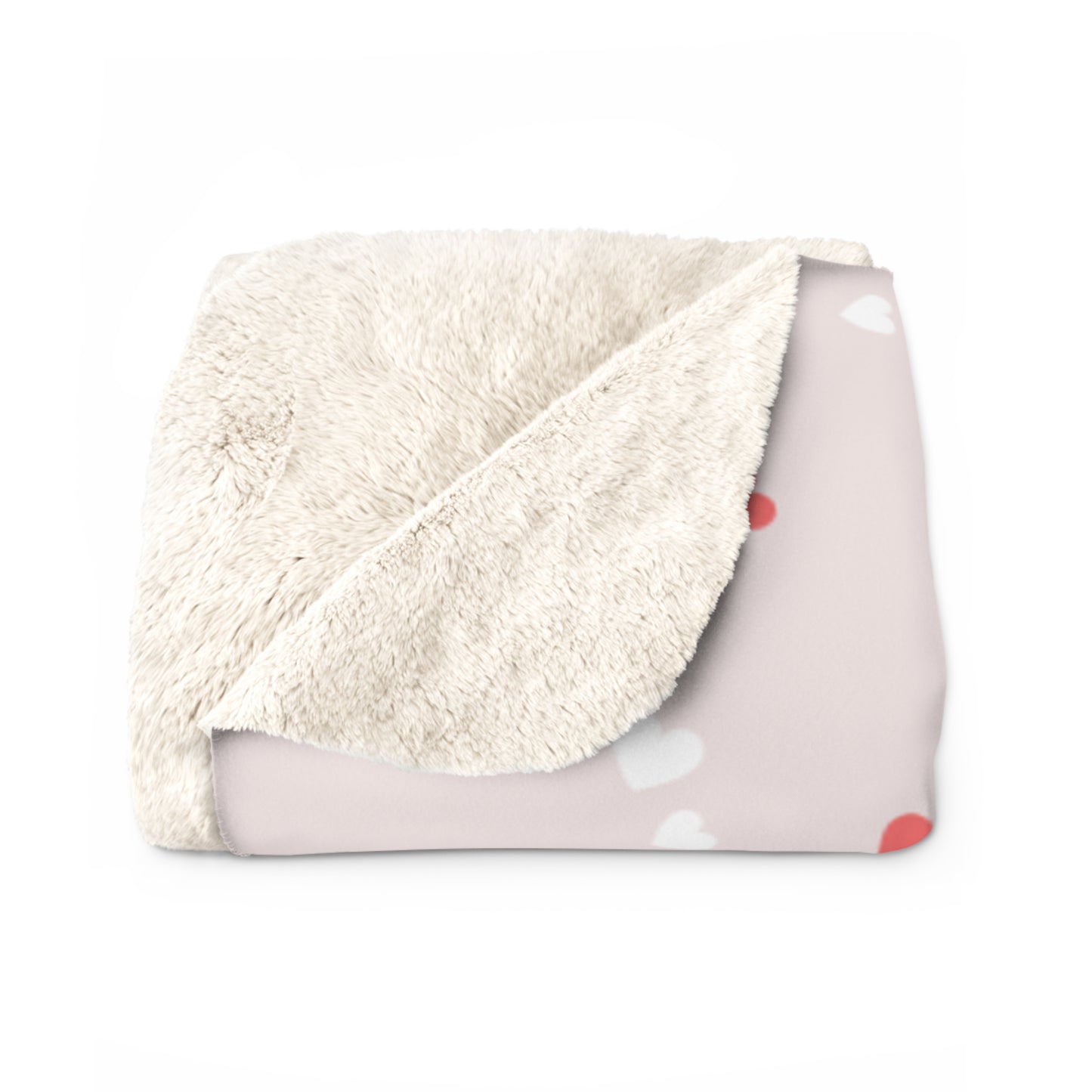 Mom Sherpa Fleece Blanket – Heart Print Cozy Throw for Mother's Day