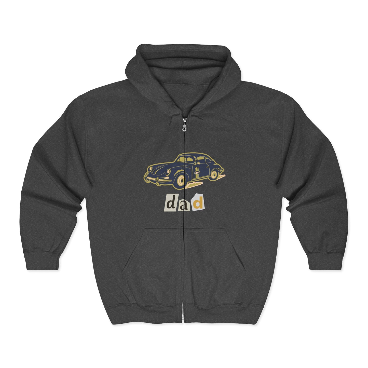 Vintage Beetle Zip Hoodie – 'dad' Car Graphic