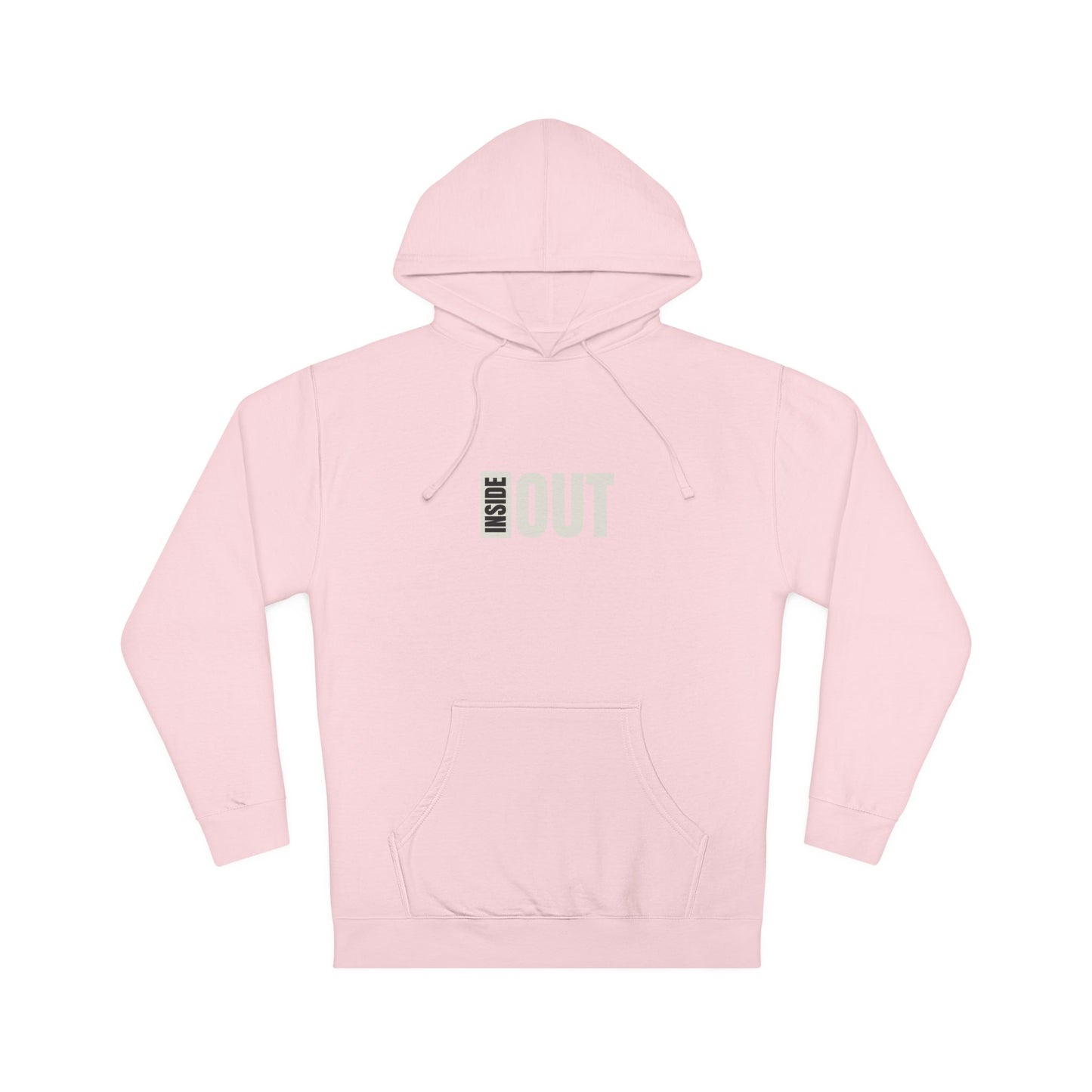 Inside Out Hoodie — Minimalist White Pullover with Subtle Typography