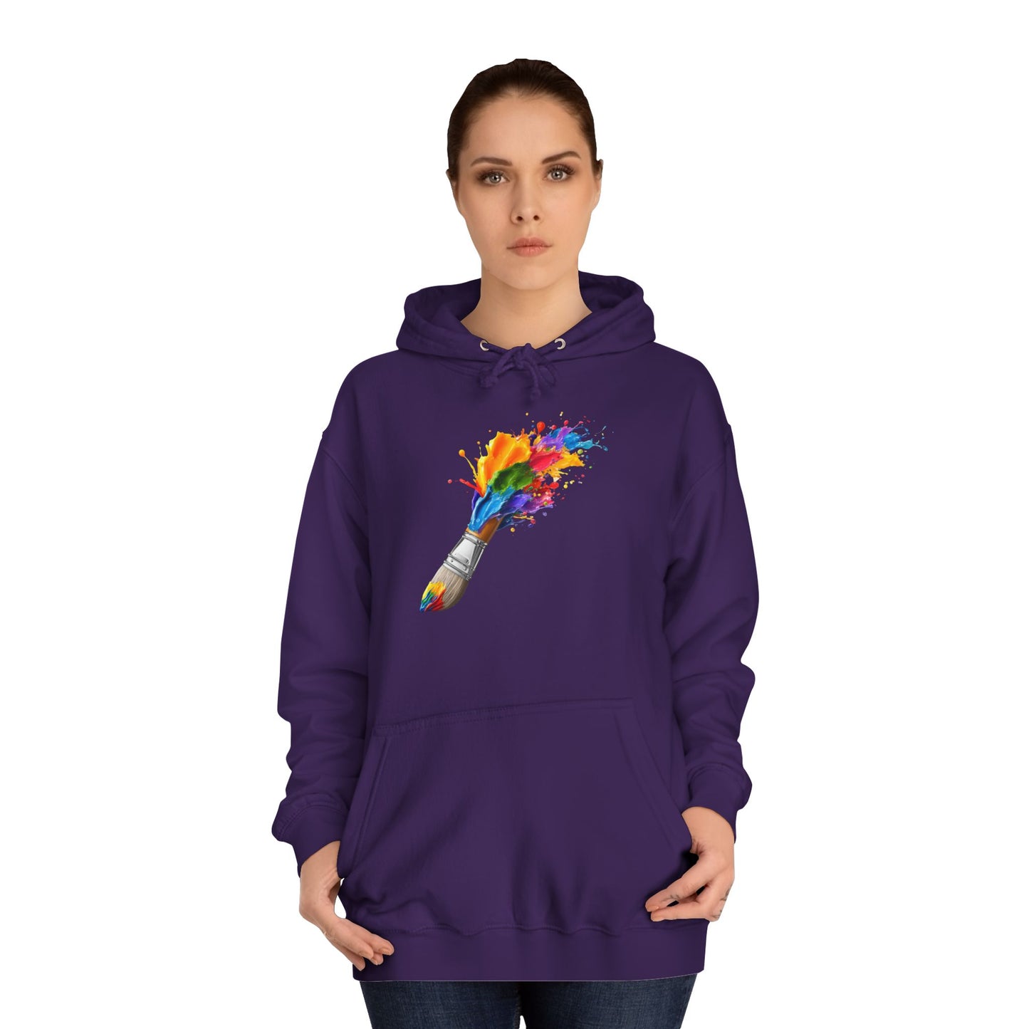 Artist Paintbrush Hoodie — Color Splash Creative Sweatshirt