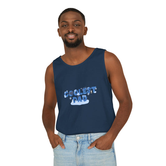 Coolest Dad Tank Top — Light Blue Retro Father's Day Tee