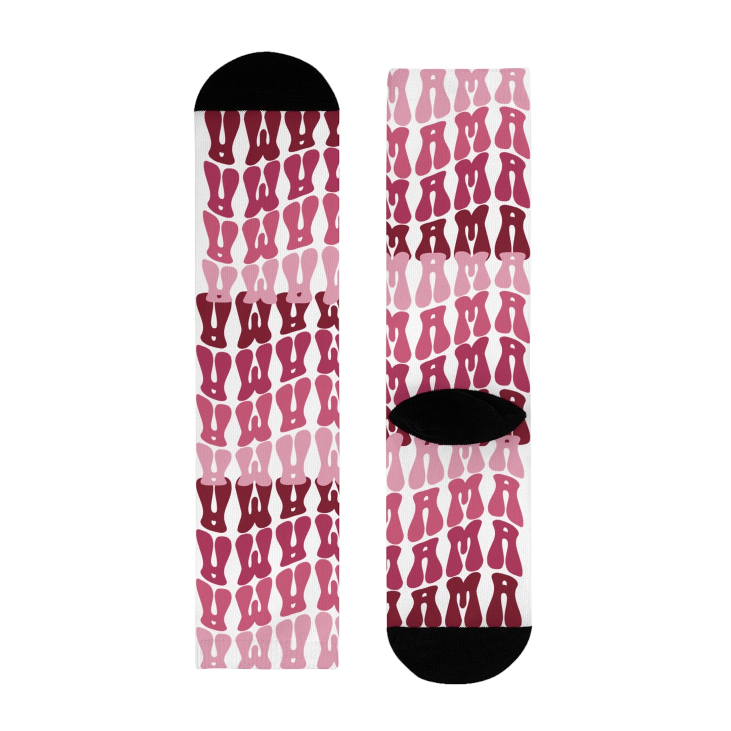 Pink Tie-Dye Crew Socks – Sublimated Patterned Socks