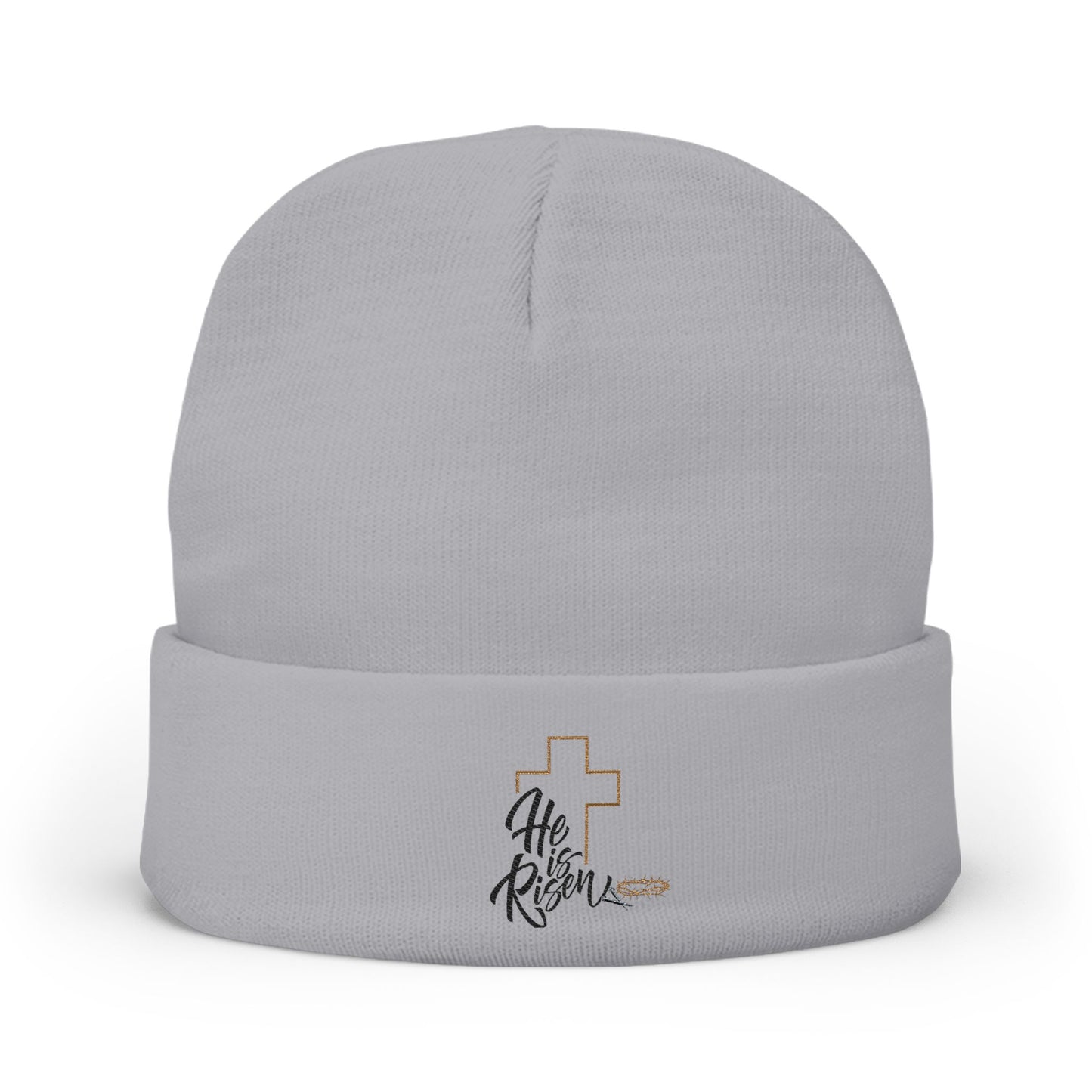 He Is Risen Embroidered Knit Beanie