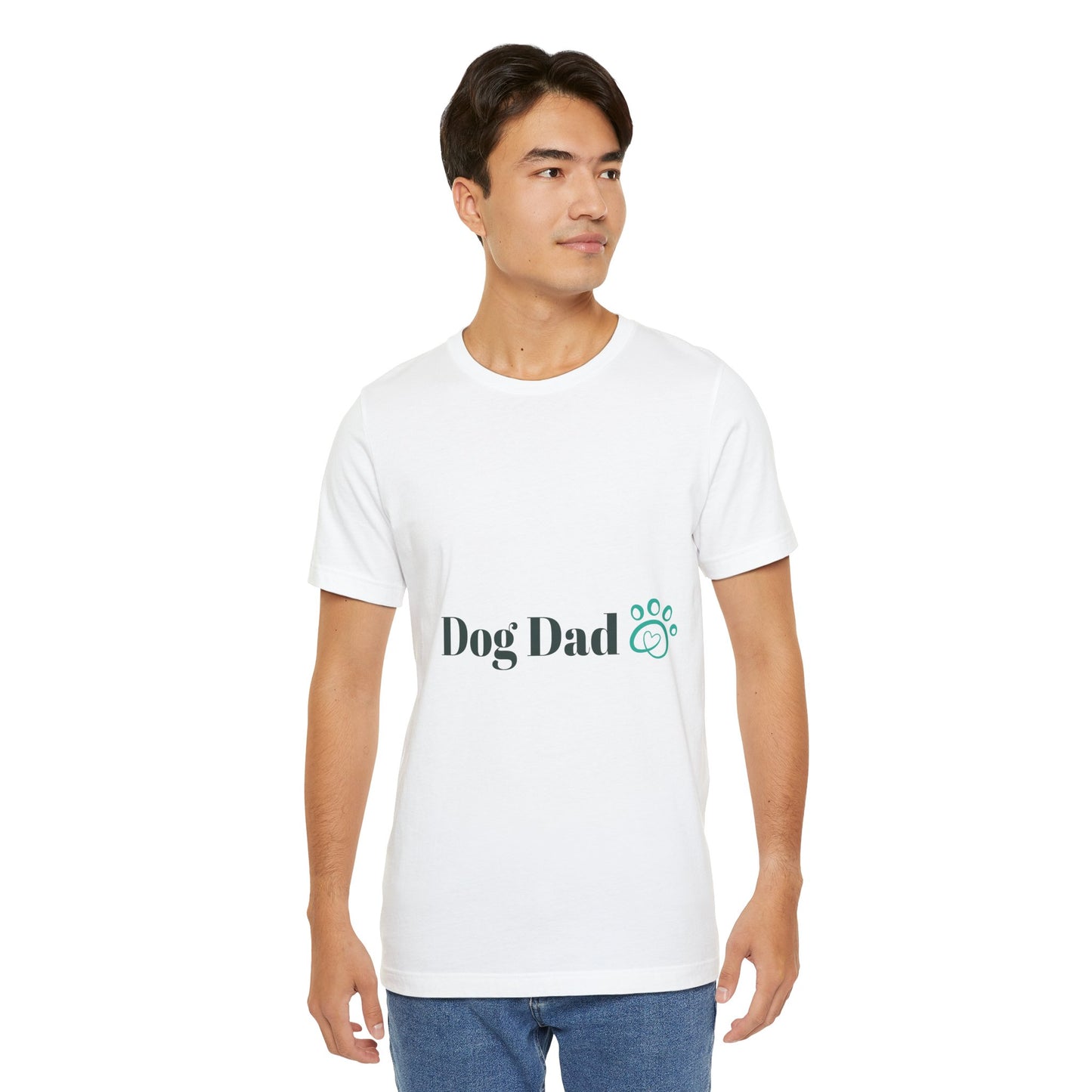 Dog Dad T-Shirt — ‘Dog Dad’ Text with Paw Print Tee