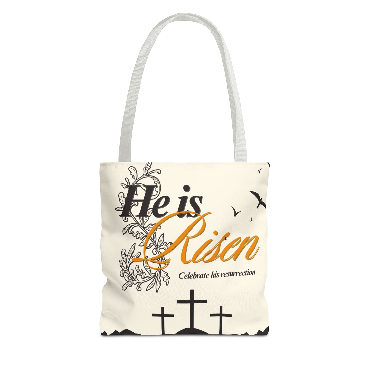 He Is Risen Easter Tote Bag — Christian Resurrection Canvas Tote