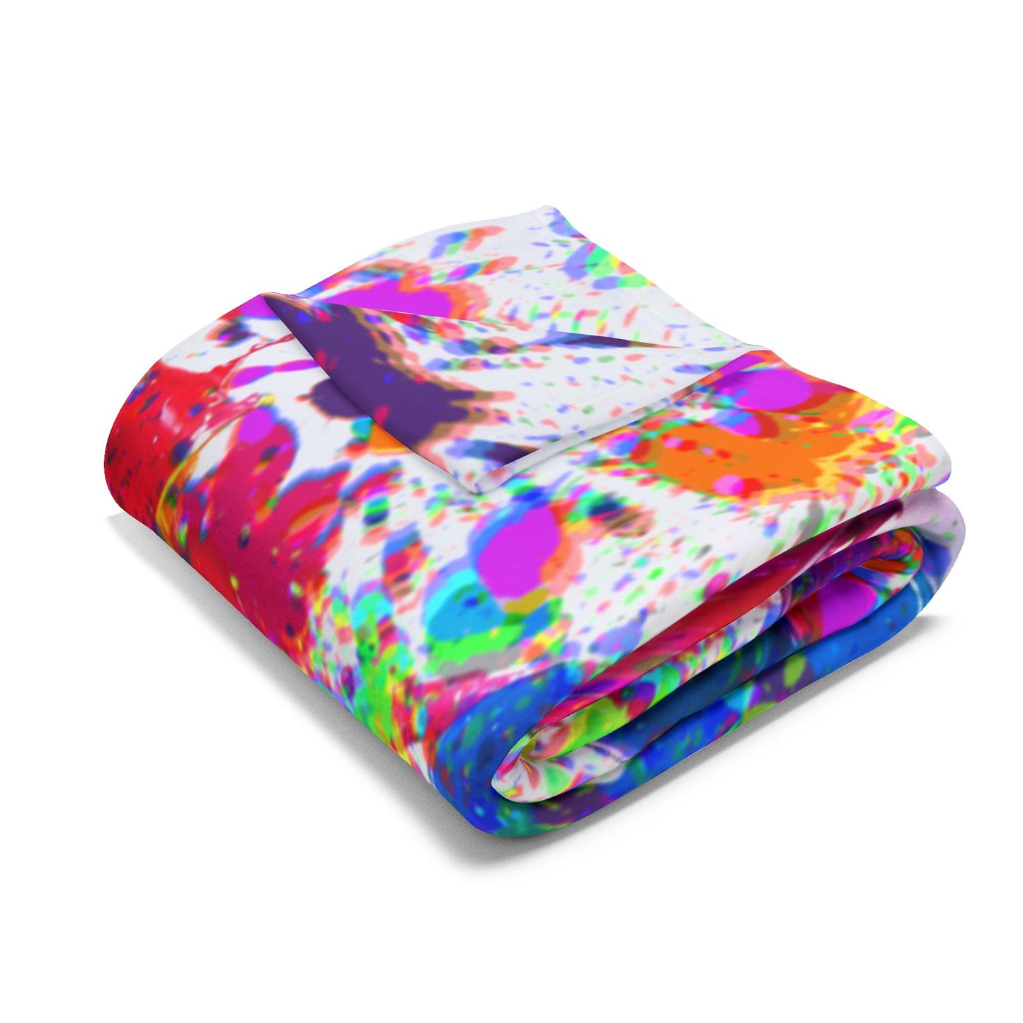 Arctic Fleece Blanket — Vibrant Abstract Paint Splash Throw