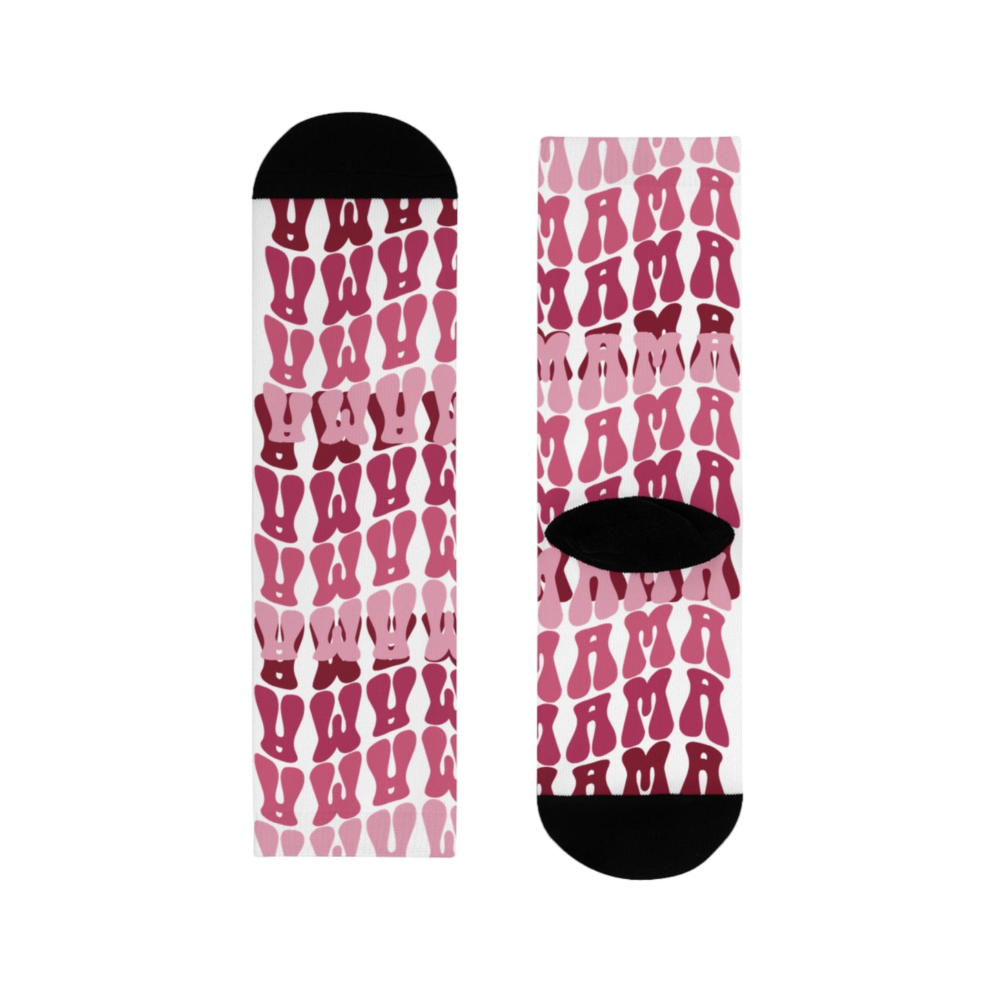 Pink Tie-Dye Crew Socks – Sublimated Patterned Socks