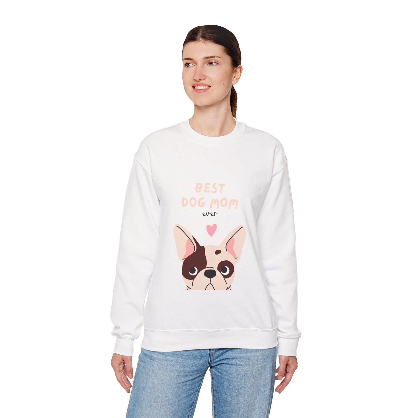 Best Dog Mom Sweatshirt — Cute French Bulldog Crewneck for Dog Lovers