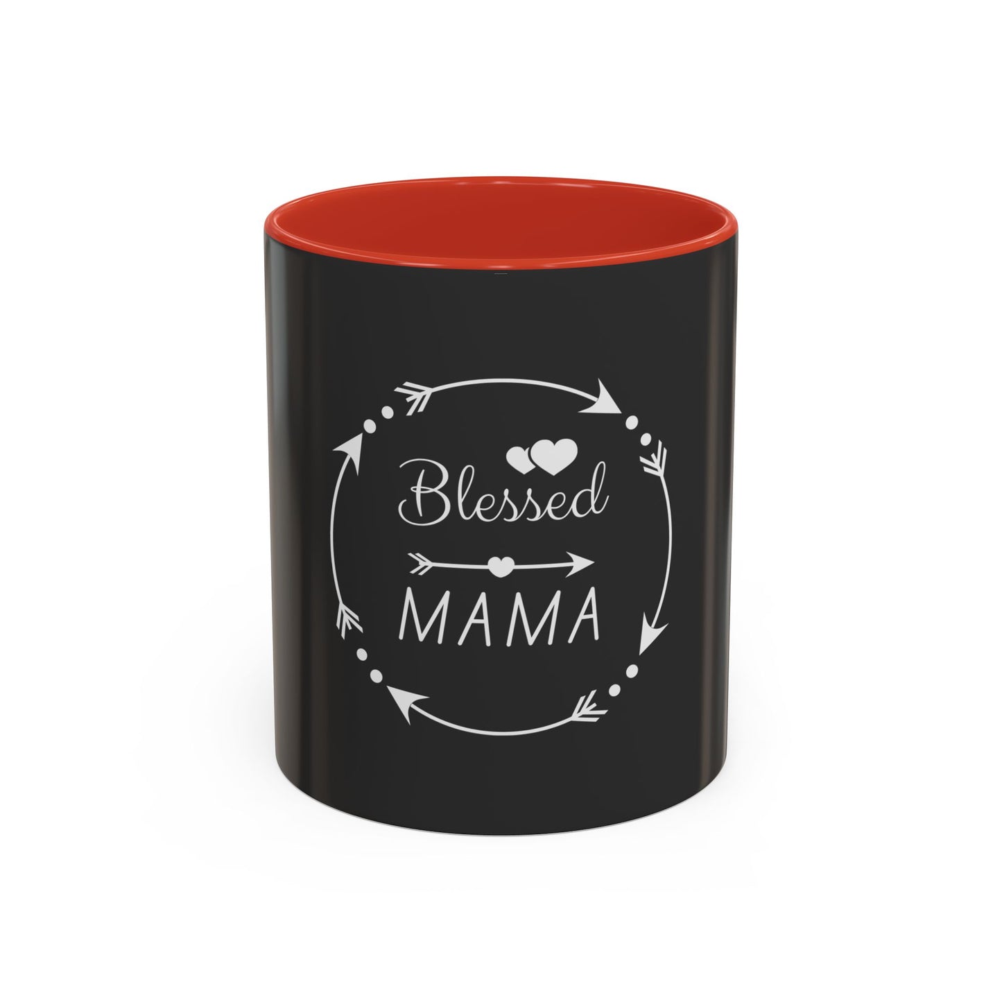 Blessed Mama Accent Coffee Mug – Black 11/15oz Gift for Moms