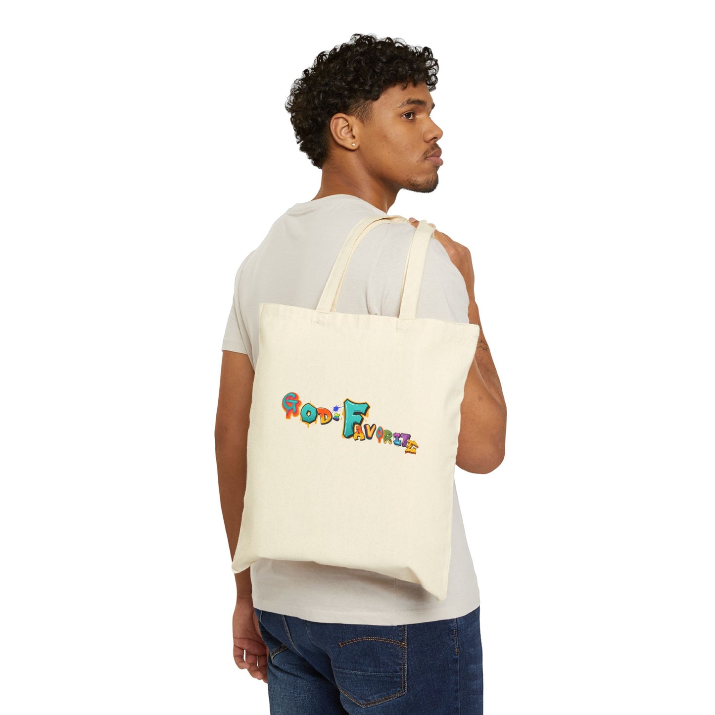 Canvas Tote Bag — Colorful Playful Lettering Grocery & School Tote